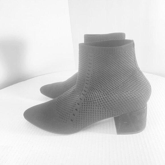 Eileen Fisher Vero Cuoio Purl Stretch Sock Bootie Heels – Size 9.5 - Picture 5 of 15